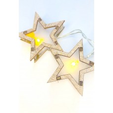 Ahşap Yıldız Işık Zinciri